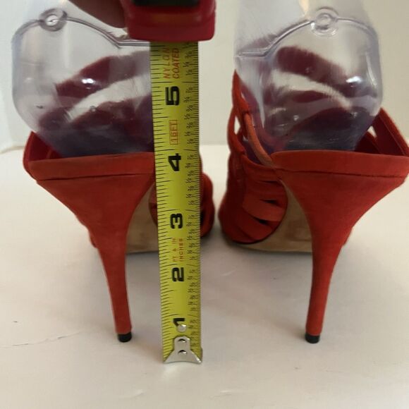 ALEXANDER WANG Red Suede STRAPPY BRITT MULE Sandals Pump Heels SZ 39.5 US 8.5 - Picture 5 of 13